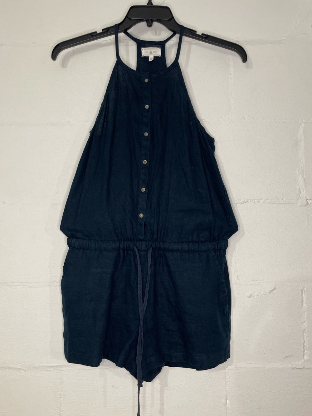 Lou & Grey Navy Sleeveless Button-Front Romper